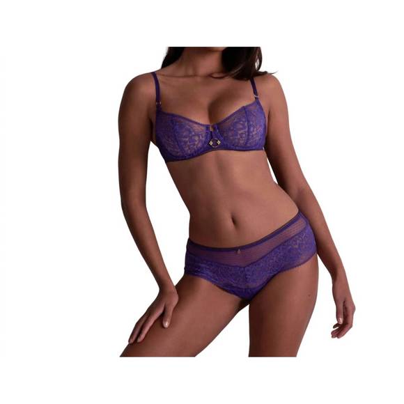 NEW AUBADE illusion fauve demi cup in ultraviolet